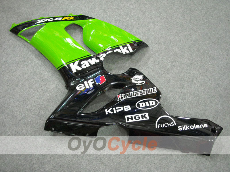 Kit de carénages à injection pour NINJA ZX-6R 05-06 - Vert, Noir - Nakano #OYO87901887