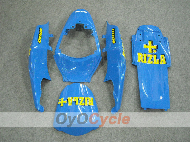 Kit de carénage injecté pour GSX R1000 07-08 - Bleu, noir - MOTUL, Rizla+ #OYO87902151