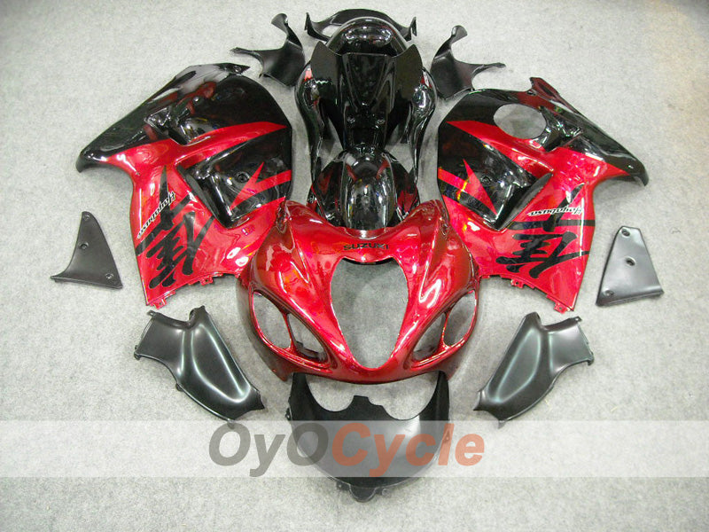Kit de carénages à injection pour GSXR1300 Hayabusa 99-07 - Rouge, noir - Style usine #OYO87902883