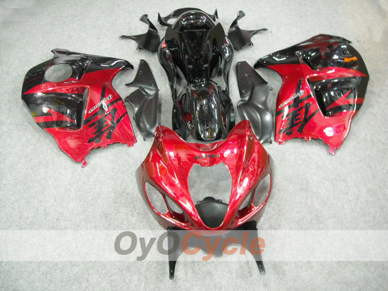 Kit de carénages à injection pour GSXR1300 Hayabusa 99-07 - Rouge, noir - Style usine #OYO87902883