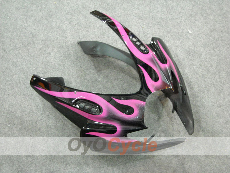 Kit de carénage à injection pour GSX R600 06-07 - Noir, rose - Flamme #OYO87901493
