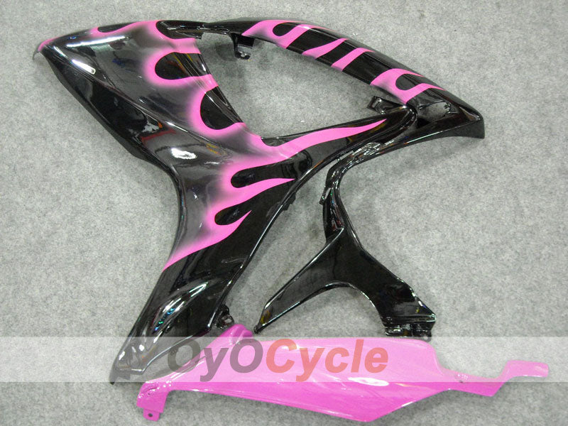 Kit de carénage à injection pour GSX R600 06-07 - Noir, rose - Flamme #OYO87901493