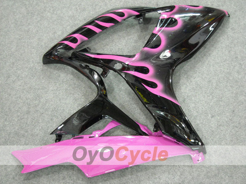 Kit de carénage à injection pour GSX R600 06-07 - Noir, rose - Flamme #OYO87901493