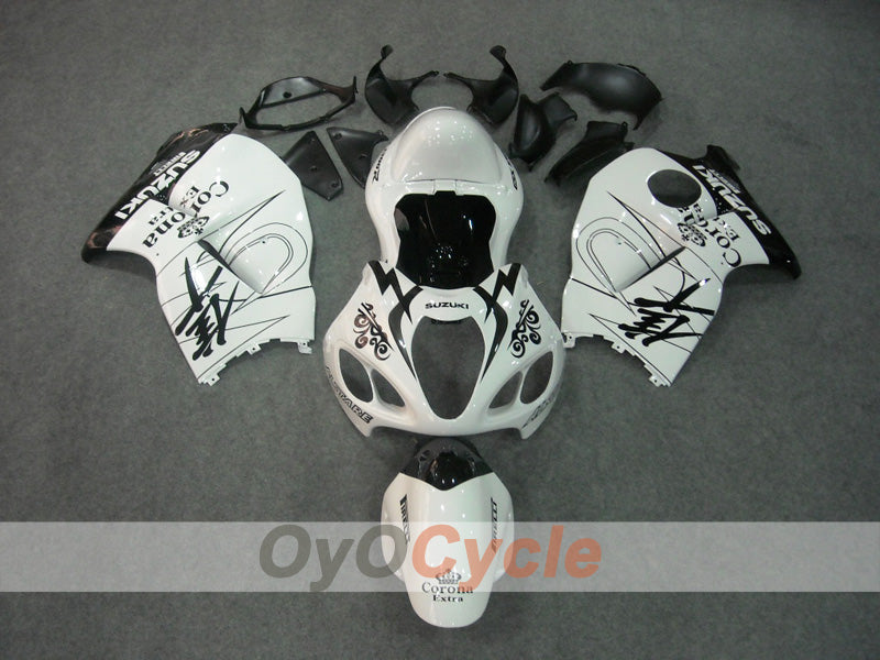 Kit de carénages à injection pour GSXR1300 Hayabusa 99-07 - Blanc, noir - Corona #OYO87902880