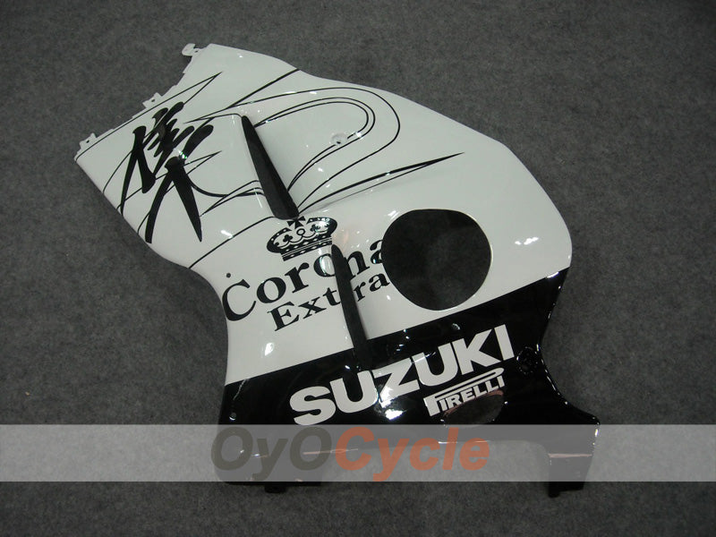 Kit de carénages à injection pour GSXR1300 Hayabusa 99-07 - Blanc, noir - Corona #OYO87902880