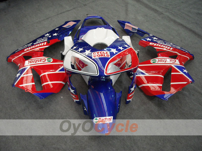Kit de carénages à injection pour CBR600RR 03-04 - Rouge, bleu - Castrol #OYO87902505