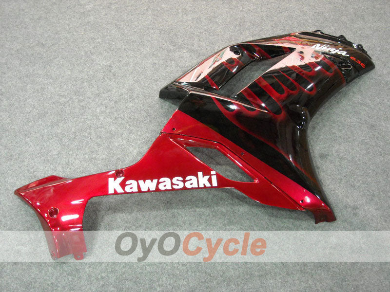 Kit de carénage à injection pour NINJA ZX-6R 07-08 - Rouge, Noir - Flamme #OYO87901934