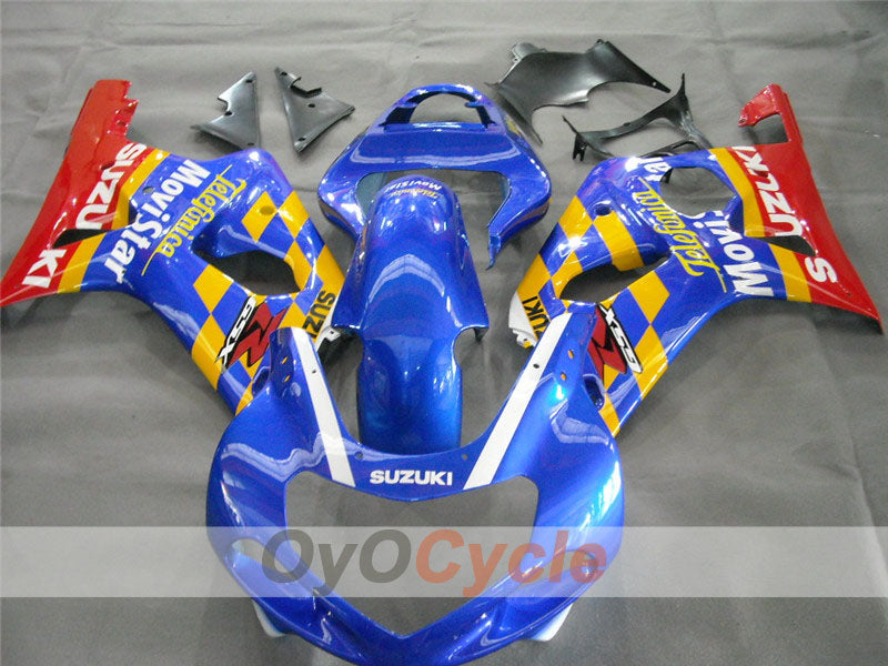 Kit de carénage injecté pour GSX R1000 00-02 - Rouge, bleu - Movistar #OYO87901739 Image principale du produit