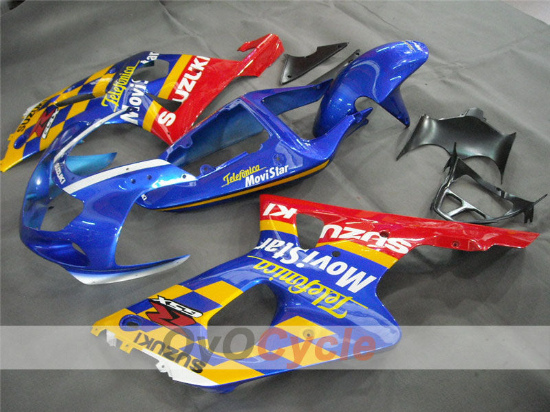 Kit de carénage injecté pour GSX R1000 00-02 - Rouge, bleu - Movistar #OYO87901739