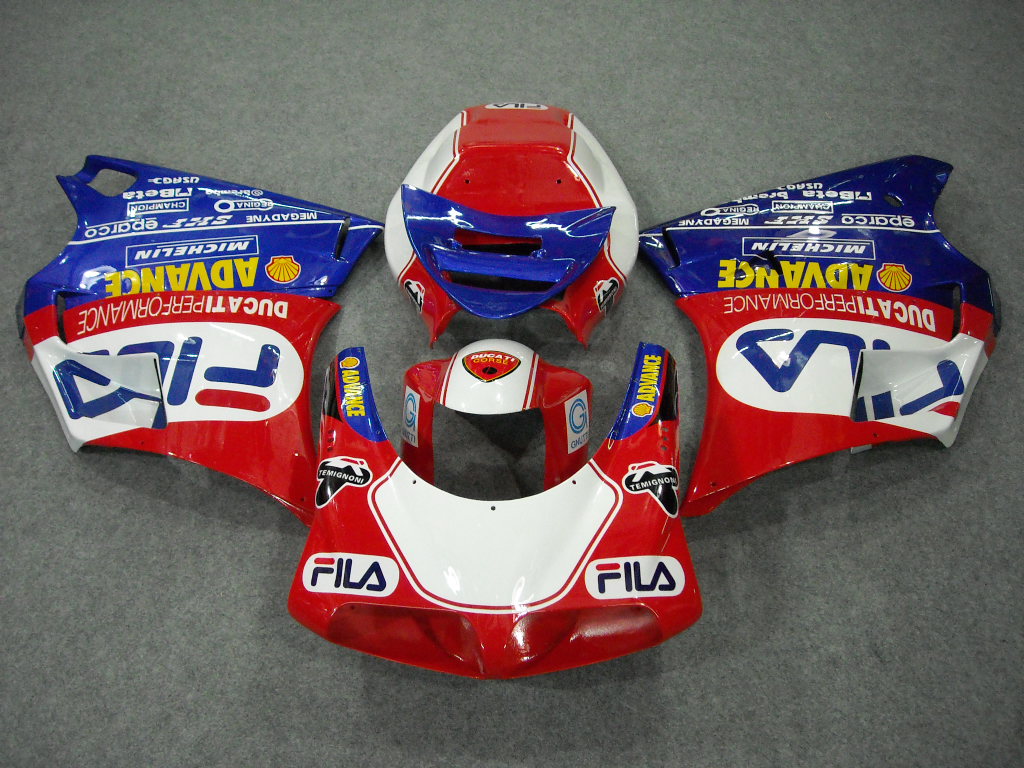 Kit de carénage à injection pour Ducati 748 94-02 - Rouge, Bleu - FILA #OYO87902061