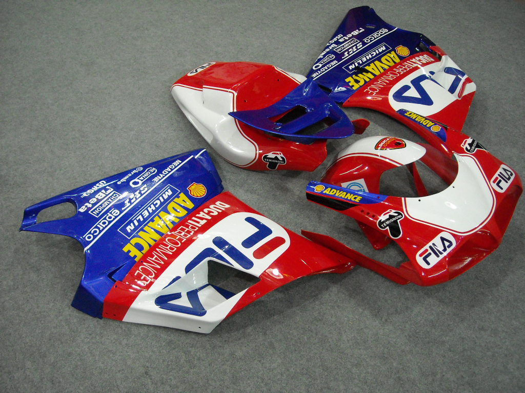 Kit de carénage à injection pour Ducati 748 94-02 - Rouge, Bleu - FILA #OYO87902061