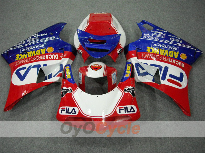 Kit de carénage à injection pour Ducati 998 de 02-04 - Rouge, bleu - FILA #OYO87902286