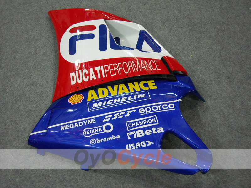 Kit de carénage injecté pour Ducati 996 99-02 - Rouge, bleu - FILA #OYO87902217