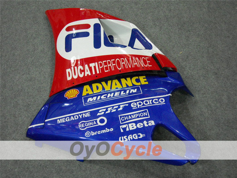 Kit de carénage à injection pour Ducati 998 de 02-04 - Rouge, bleu - FILA #OYO87902286