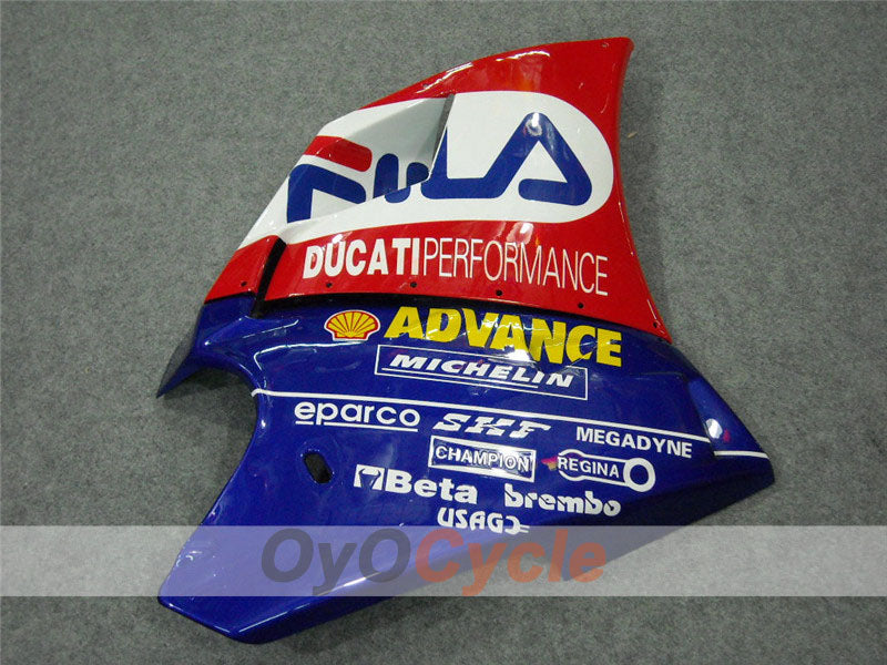 Kit de carénage à injection pour Ducati 998 de 02-04 - Rouge, bleu - FILA #OYO87902286
