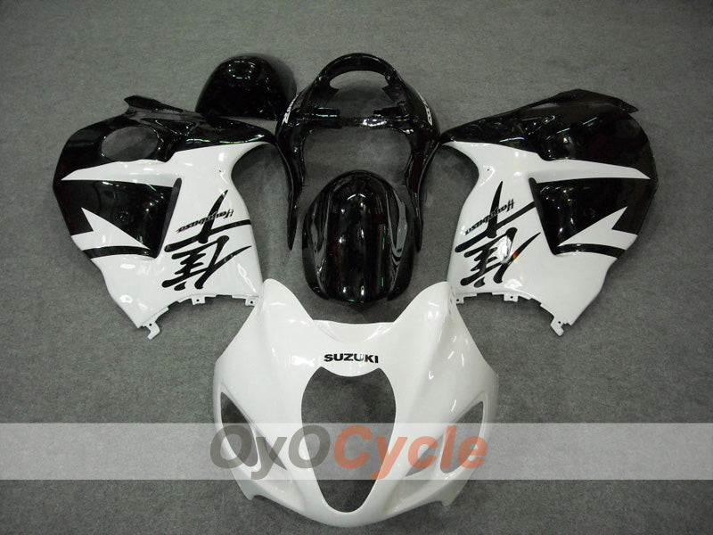 Kit de carénages à injection pour GSXR1300 Hayabusa 99-07 - Blanc, noir - Style usine #OYO87902882