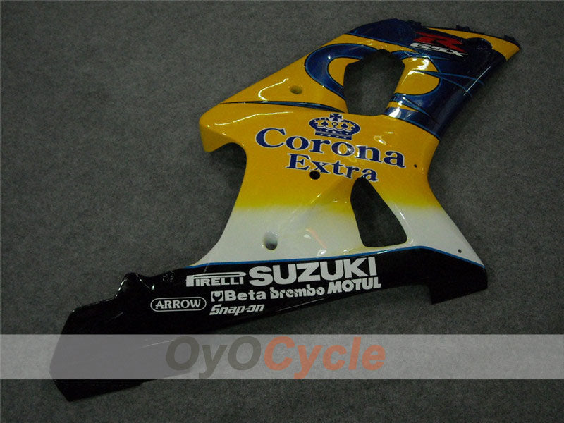 Kit de carénage à injection pour GSX R1000 00-02 - Jaune, bleu - Corona #OYO87901709