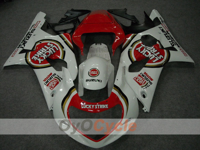Kit de carénage à injection pour GSX R750 00-03 - Rouge, Blanc - Lucky Strike #OYO87901058