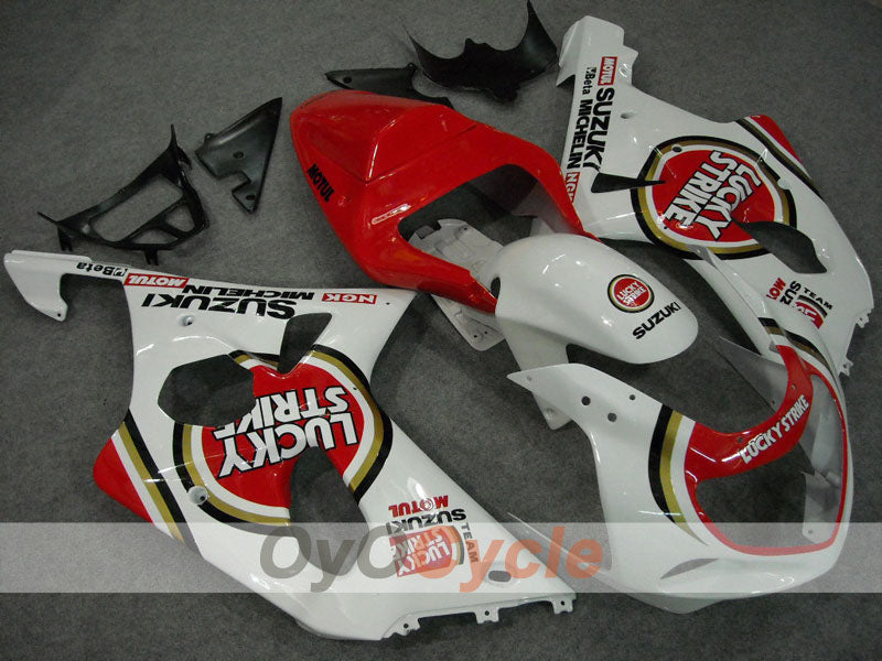 Kit de carénage à injection pour GSX R750 00-03 - Rouge, Blanc - Lucky Strike #OYO87901058
