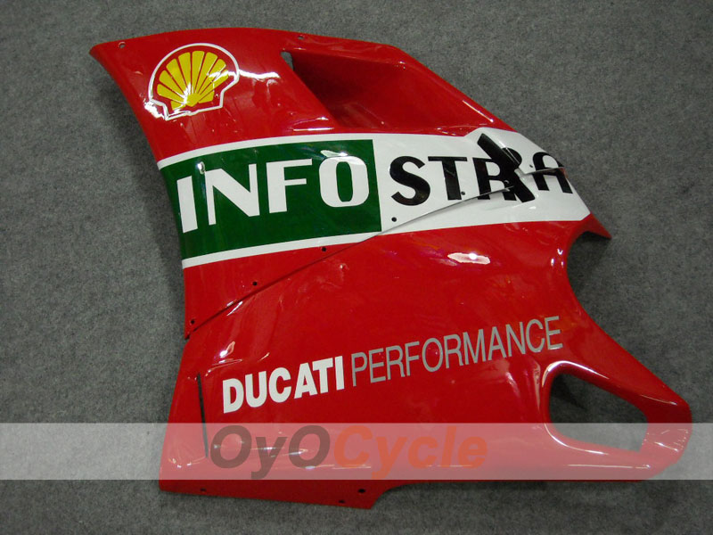 Kit de carénage à injection pour Ducati 748 94-02 - Rouge, Blanc - INFO STRADA #OYO87902067