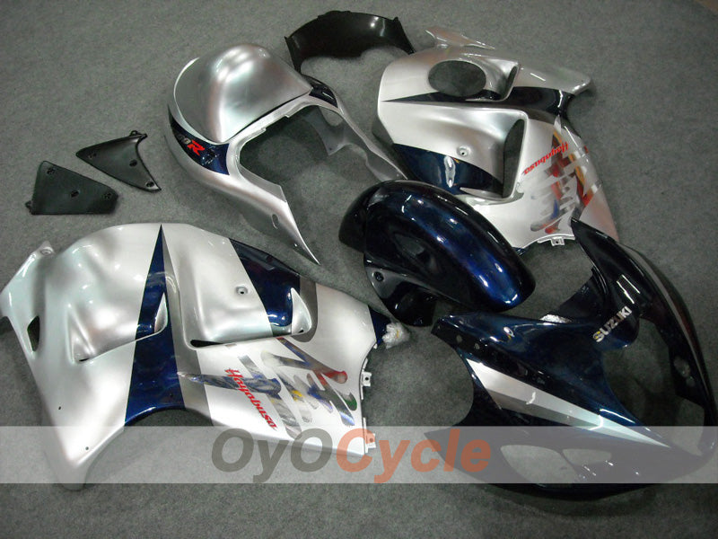 Kit de carénages à injection pour GSXR1300 Hayabusa 99-07 - Bleu, argent - Style usine #OYO87902886