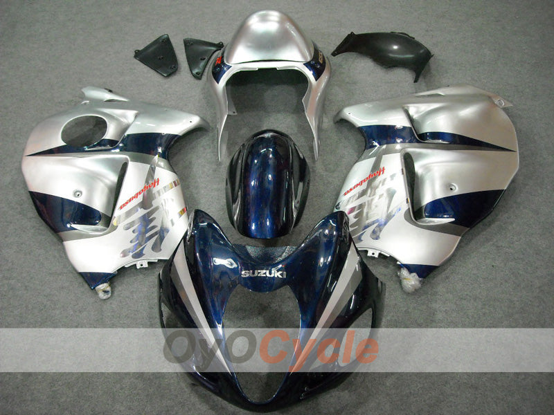 Kit de carénages à injection pour GSXR1300 Hayabusa 99-07 - Bleu, argent - Style usine #OYO87902886