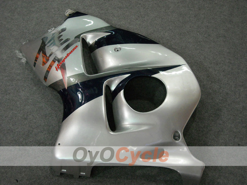 Kit de carénages à injection pour GSXR1300 Hayabusa 99-07 - Bleu, argent - Style usine #OYO87902886