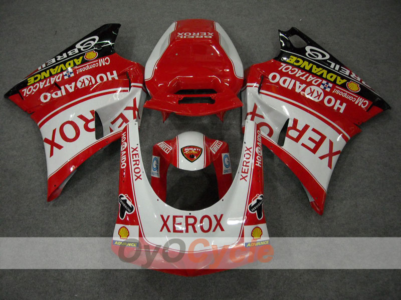 Kit de carénage à injection pour Ducati 996 99-02 - Rouge, Blanc - Xerox #OYO87902236
