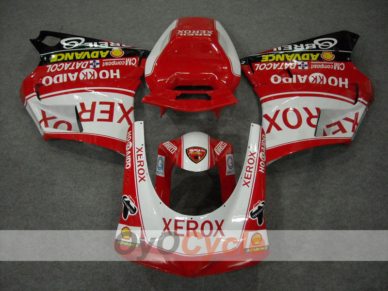 Kit de carénage à injection pour Ducati 996 99-02 - Rouge, Blanc - Xerox #OYO87902236