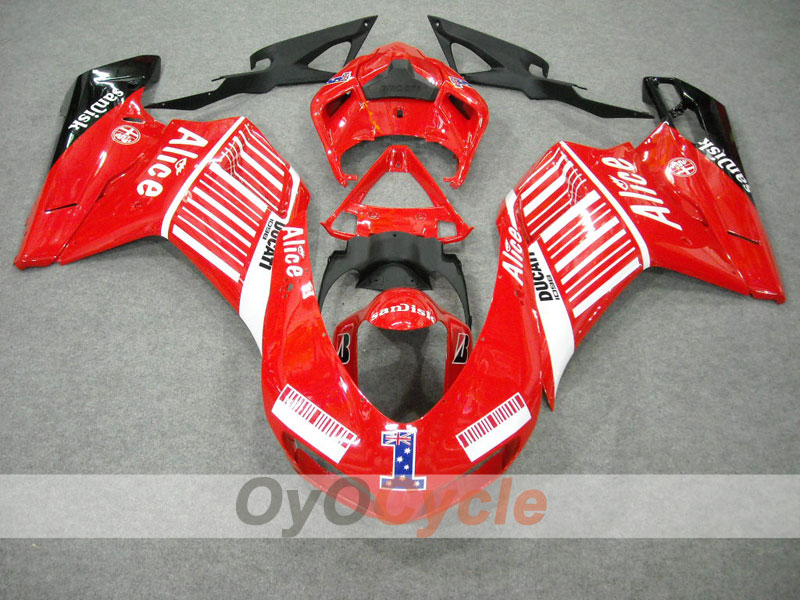 Kit de carénage injecté pour Ducati 1098 07-09 - Rouge, Noir - Alice #OYO87902273 Image secondaire du produit