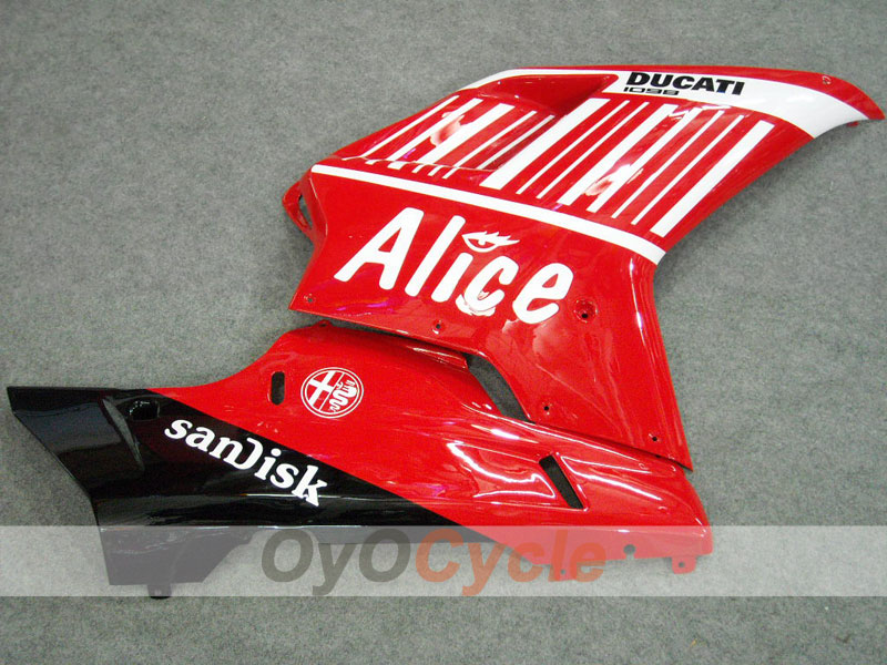 Kit de carénage injecté pour Ducati 1098 07-09 - Rouge, Noir - Alice #OYO87902273