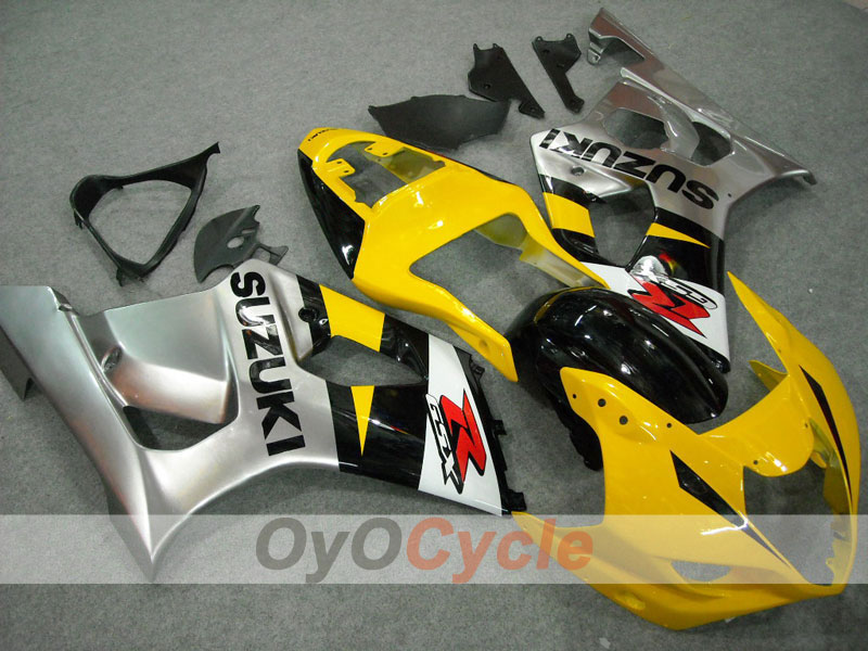 Kit de carénage à injection pour GSXR600 04-05 - Jaune, Argent - Style usine #OYO87901209 Image principale du produit