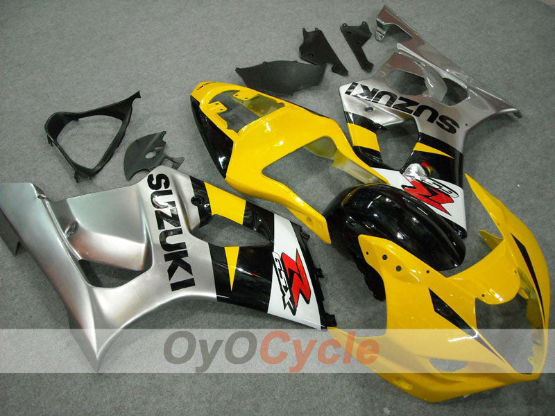 Kit de carénages injectés pour GSX R750 04-05 - Jaune, Argent - Style usine #OYO87901171