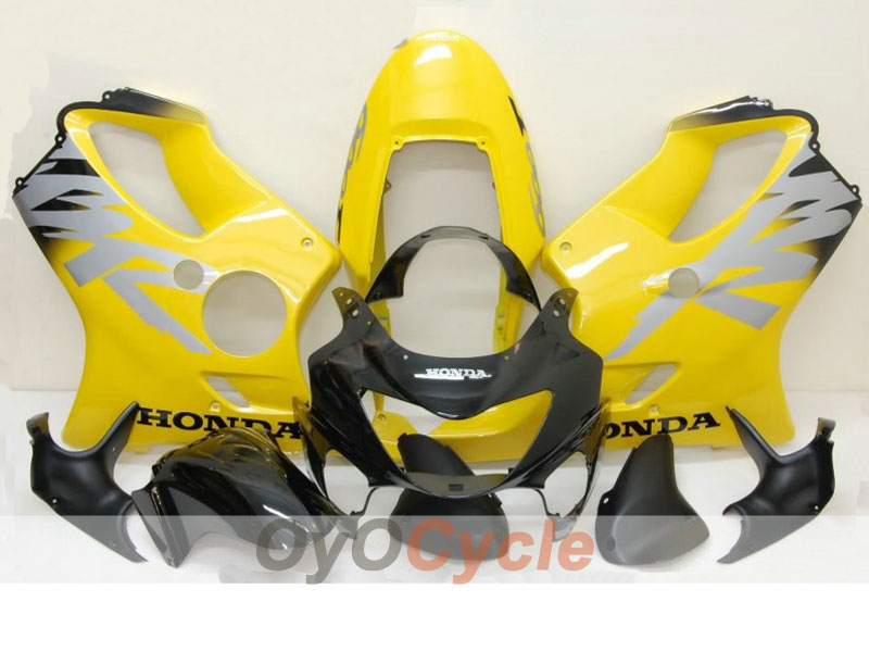 Kit de carénage à injection pour CBR600F4 99-00 - Jaune, Noir - Style usine #OYO87900135