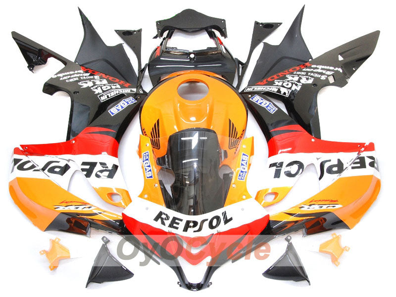 Kit de carénage injecté pour CBR600RR 07-08 - Orange, Noir - Repsol #OYO87900427
