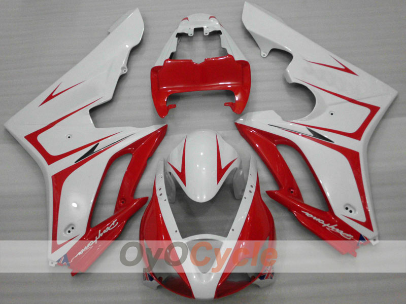 Kit de carénage à injection pour Triumph Daytona 675 06-08 - Rouge, Blanc - Style usine #OYO87903150