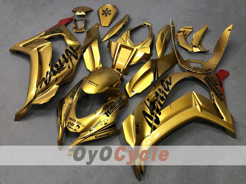 Kit de carénages moulés par injection pour NINJA ZX-10R 16-20 - Noir, doré - Autre style #OYO87914612