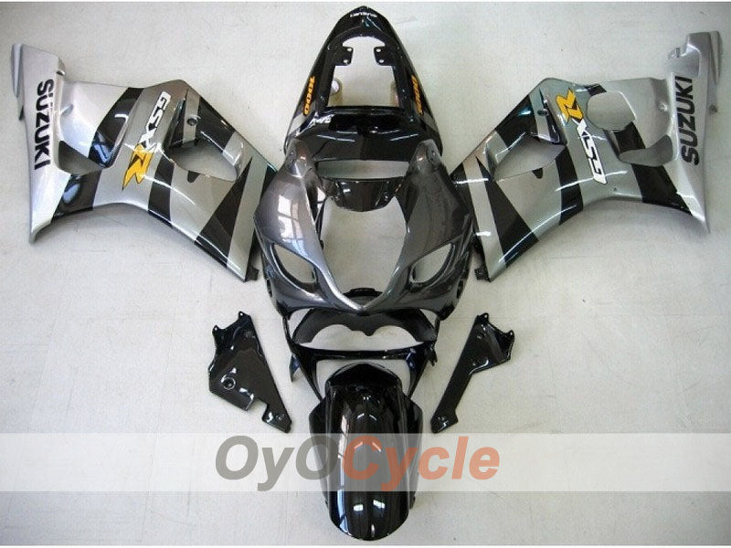 Kit de carénages à injection pour GSX R1000 03-04 - Noir, Argent - Style usine #OYO87901891