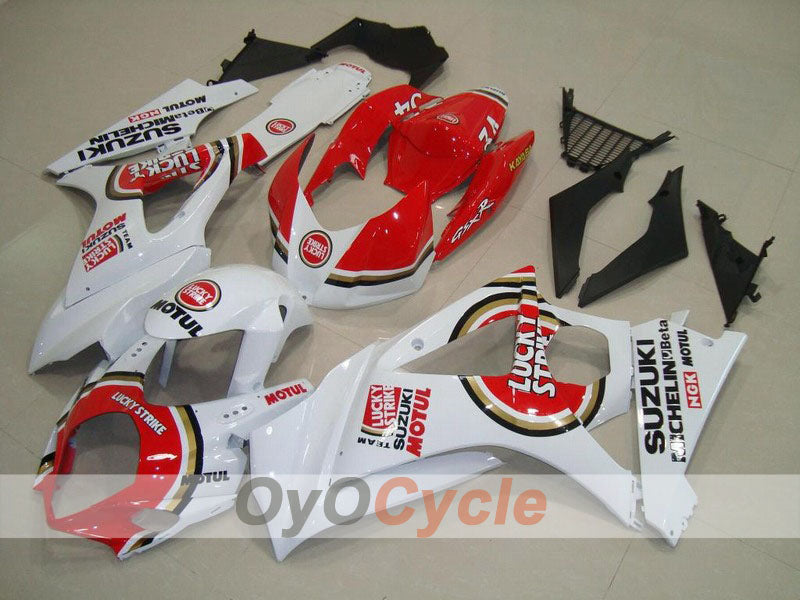 Kit de carénage à injection pour GSX R1000 07-08 - Rouge, Blanc - Lucky Strike, MOTUL #OYO87902105