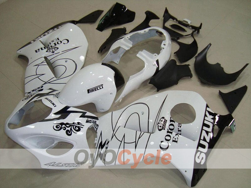 Kit de carénages d'injection pour GSXR1300 Hayabusa 99-07 - Blanc, noir - Corona, MOTUL #OYO87902649