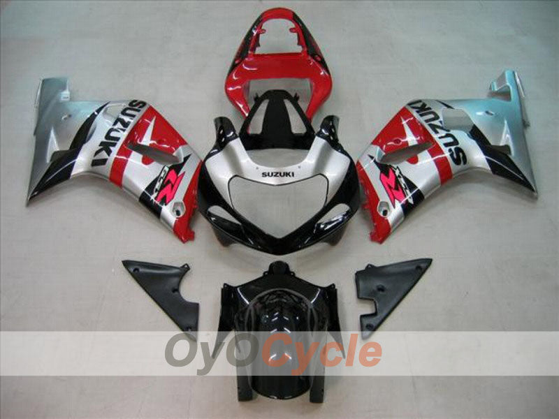 Kit de carénage injecté pour GSX R750 00-03 - Rouge, Noir, Argent - Style d'usine #OYO87901091 Image principale du produit