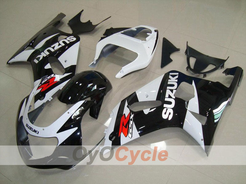 Kit de carénage à injection pour GSX R600 01-03 - Blanc, noir - Style d'origine #OYO87901087