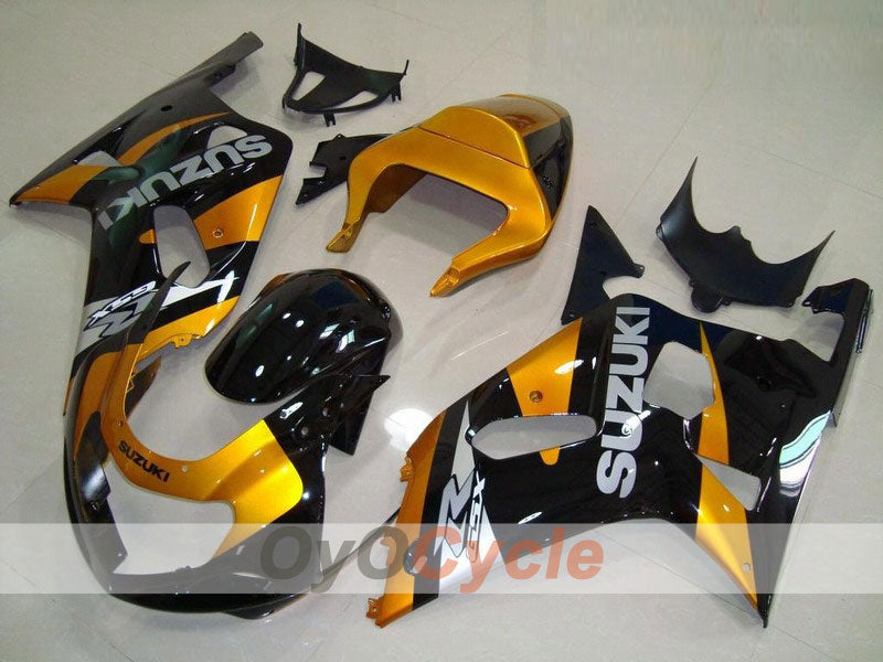 Kit de carénage injecté pour GSX R600 01-03 - Jaune, Noir - Style d'usine #OYO87901088
