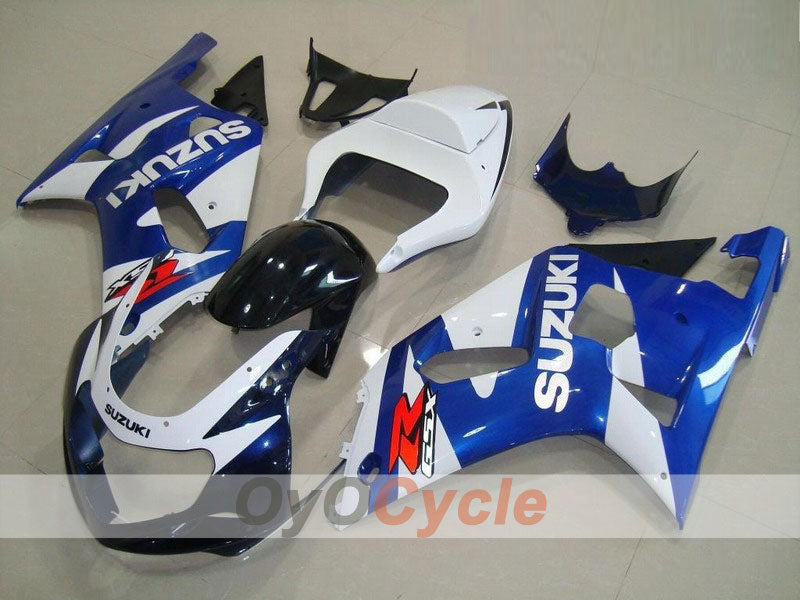 Kit de carénage injecté pour GSX R600 01-03 - Bleu, Blanc - Style d'usine #OYO87901089