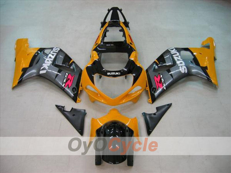 Kit de carénage injecté pour GSX R600 01-03 - Jaune, Noir - Style d'usine #OYO87901093
