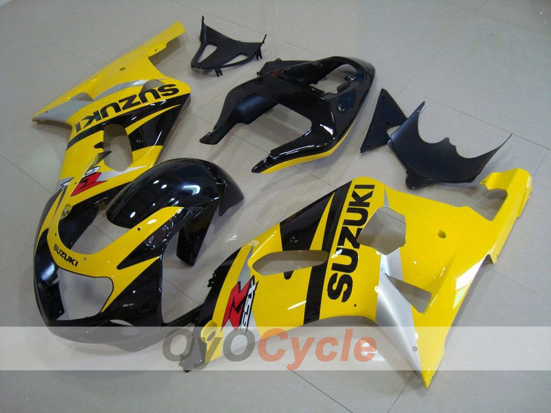 Kit de carénage injecté pour GSX R600 01-03 - Jaune, Noir - Style d'usine #OYO87901098 Image principale du produit