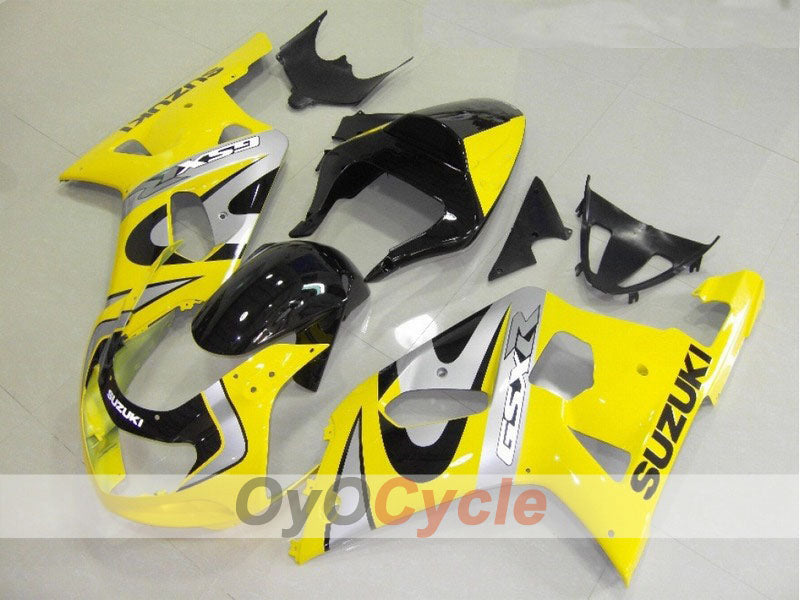 Kit de carénage injecté pour GSX R600 01-03 - Jaune, Noir - Style d'usine #OYO87901099 Image principale du produit