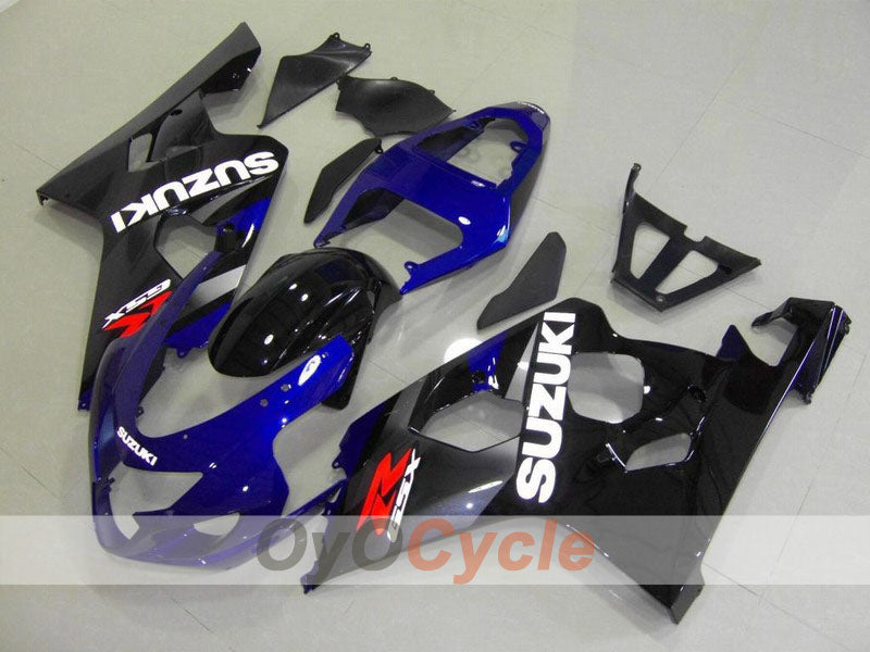 Kit de carénages injectés pour GSX R750 04-05 - Bleu, Noir - Style usine #OYO87901175 Image principale du produit