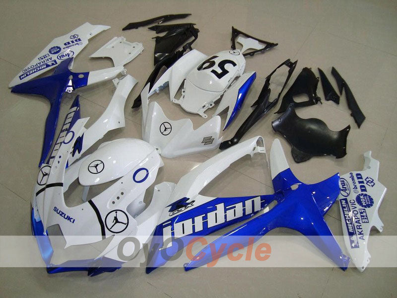 Kit de carénage injecté pour GSX R600 08-10 - Bleu, Blanc - Jordan #OYO87901638