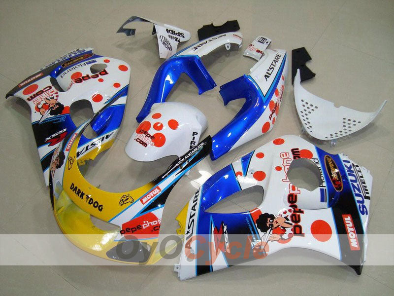 Kit de carénage pour Suzuki GSXR600 97-00 - Bleu, blanc - Dark Dog #OYO87902977 Image principale du produit